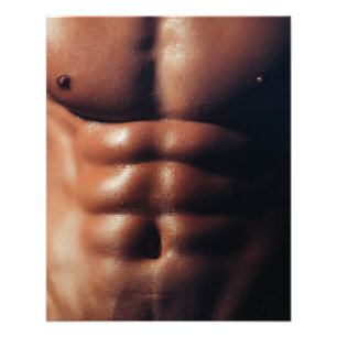 Sixpack Closeup Hot Guy Poster