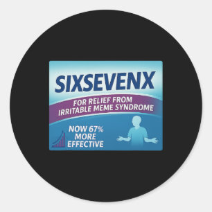Sixsevenx Relief From Meme Numbers Parody Teacher Classic Round Sticker
