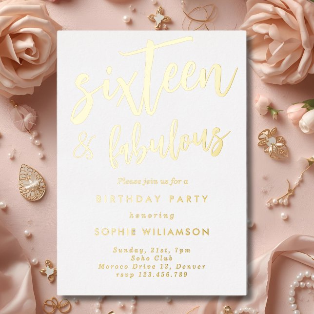 Sixteen and fabulous gold luxury birthday  (Creator Uploaded)
