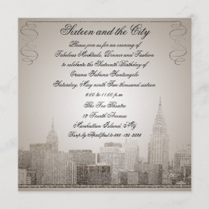 Sixteen and the City Invitation