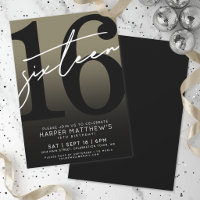 Sixteen Black Gold 16th Birthday