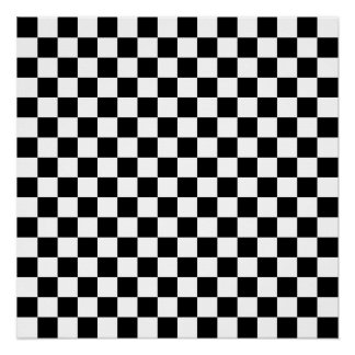 Sixteen by Sixteen Chequered Board Chessboard Poster