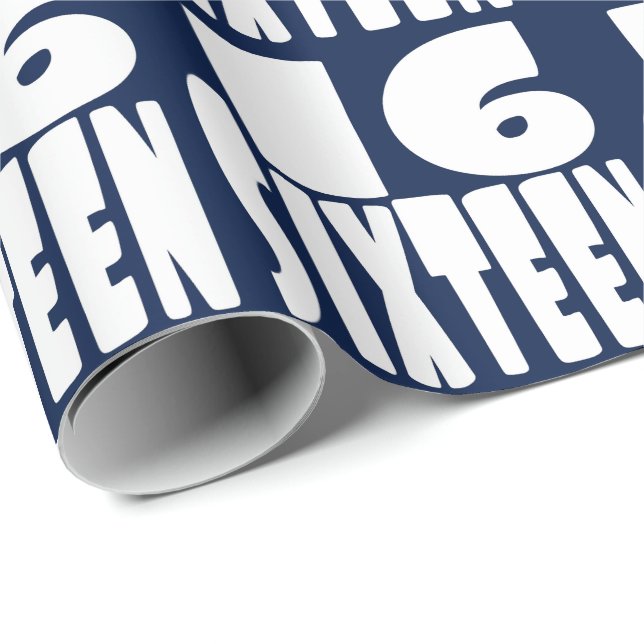 Sixteen in BIG Lettering Wrapping Paper (Roll Corner)