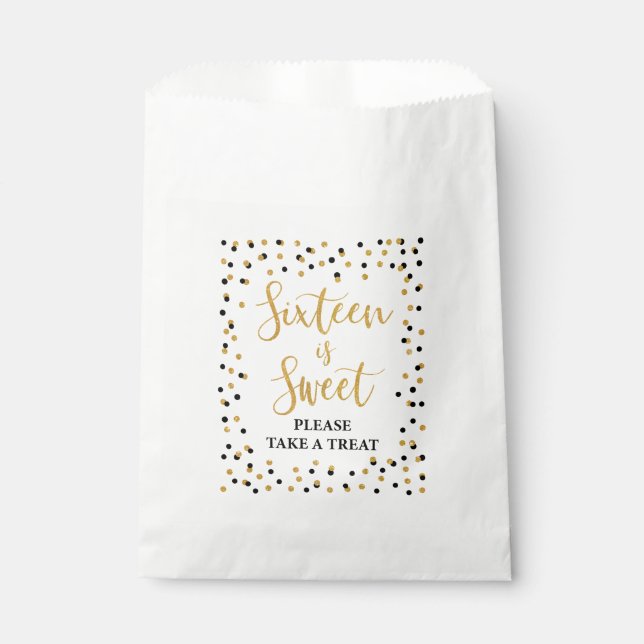 Sixteen is Sweet Please Take a Treat Favour Bag (Front)