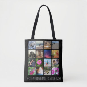 Sixteen Rounded Corners Photo Collage or Instagram Tote Bag