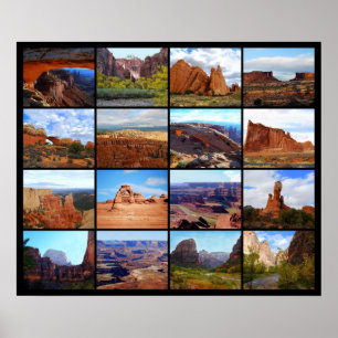 Sixteen Utah Landscape Icons Poster