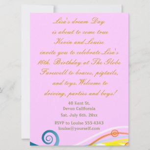 Sixteenth Birthday invitation. Invitation