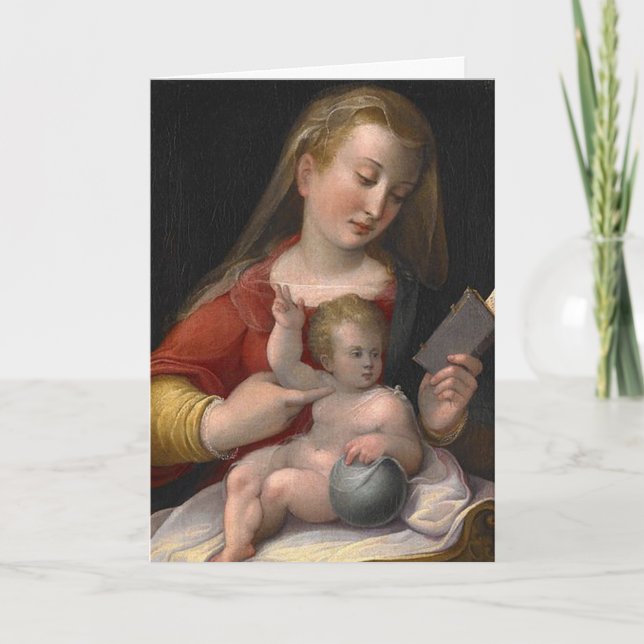 Sixteenth Century Madonna and Child Holiday Card (Front)