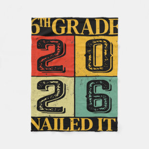 Sixth 6th Grade Grad 2026 Retro Elementary School Fleece Blanket