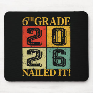 Sixth 6th Grade Grad 2026 Retro Elementary School Mouse Pad