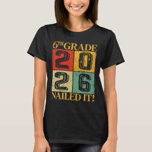 Sixth 6th Grade Grad 2026 Retro Elementary School T-Shirt