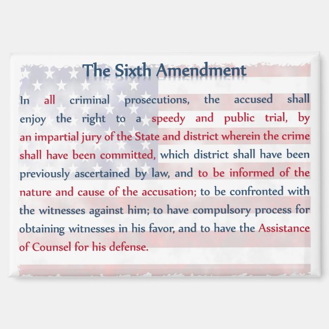 Sixth Amendment Magnet (Front)