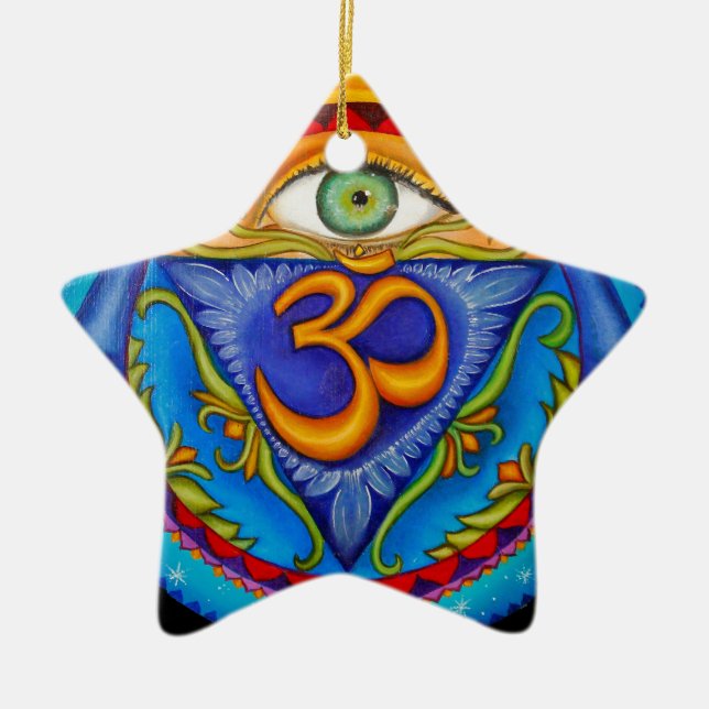 Sixth chakra, Third eye Ceramic Tree Decoration (Front)