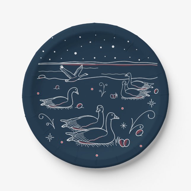 Sixth Day of Christmas 7" Paper Plates (Front)