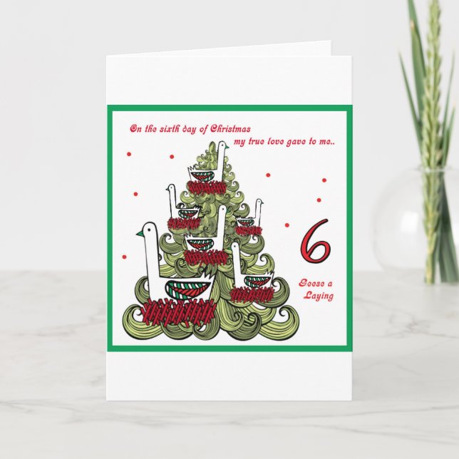 Sixth Day of Christmas Holiday Card (Front)