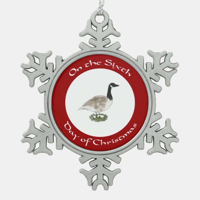 Sixth Day of Christmas Ornament - Goose and Eggs (Front)
