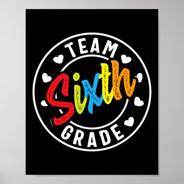 Sixth Grade Back To School Boys Girls Teacher  Poster (Front)