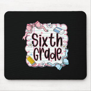 Sixth Grade Back To School For Girls Pink Notebook Mouse Pad