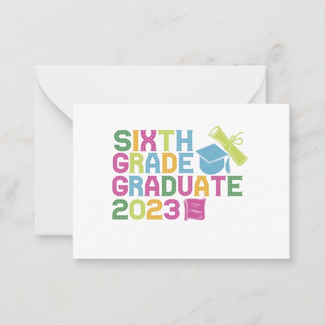 Sixth Grade Graduate 2023 Graduation Vacation Gift Card (Front)