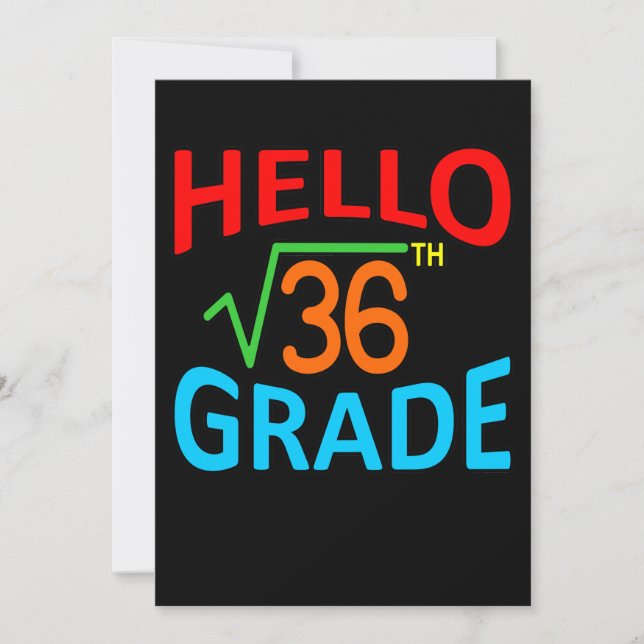 Sixth Grade Math Student Mathematics Maths Teacher Invitation (Front)