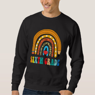 Sixth Grade Rainbow Leopard Print Teacher 6th Grad Sweatshirt