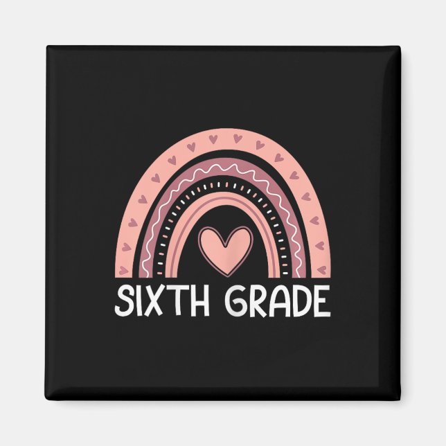 Sixth Grade Rainbow Team Hello 6th Grade Rocks Squ Magnet (Front)