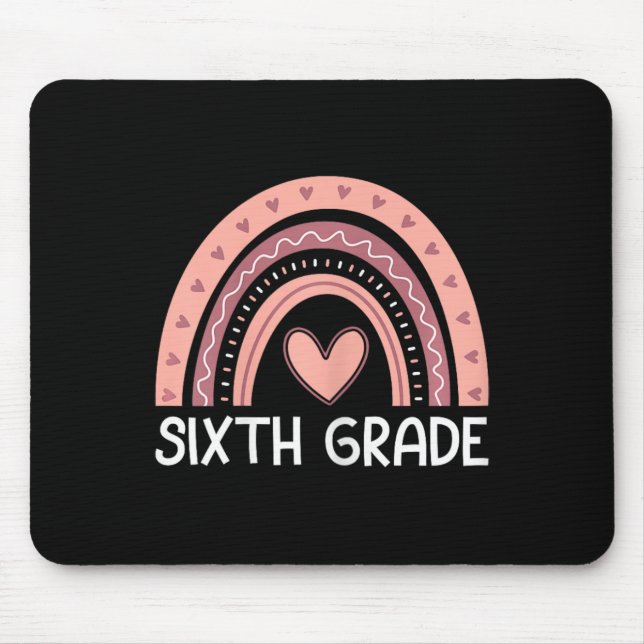 Sixth Grade Rainbow Team Hello 6th Grade Rocks Squ Mouse Pad (Front)