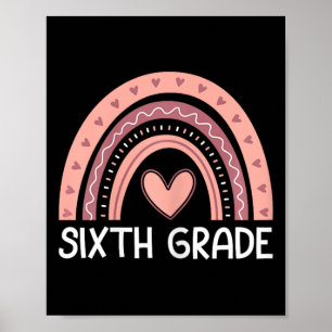 Sixth Grade Rainbow Team Hello 6th Grade Rocks Squ Poster