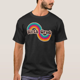 Sixth Grade Retro Rainbow Cute 6th Grader Back To T-Shirt