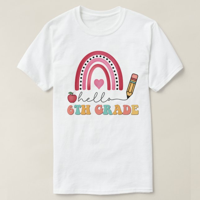 Sixth Grade School  T-Shirt (Design Front)