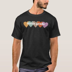 Sixth Grade Teacher Hearts Back to School Cute Rai T-Shirt