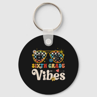 Sixth Grade Vibes - 6th Grade Team Retro 1st Day O Key Ring