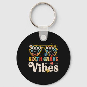 Sixth Grade Vibes - 6th Grade Team Retro 1st Day O Key Ring