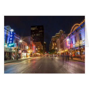 Sixth Street At Dusk In Downtown Austin, Texas