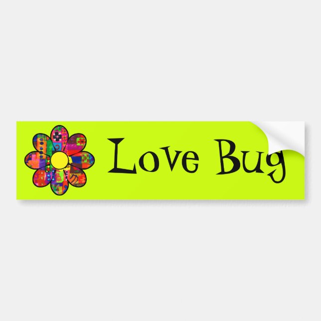 Sixties Flower Power Bumper Sticker (Front)
