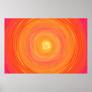 Sixties Gradient - Psychedelic Orange Yellow Poster