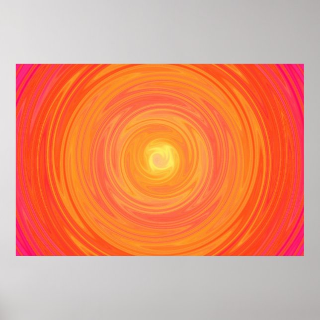 Sixties Gradient - Psychedelic Orange Yellow Poster (Front)