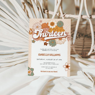 Sixties Groovy Retro 13th Birthday Invitation