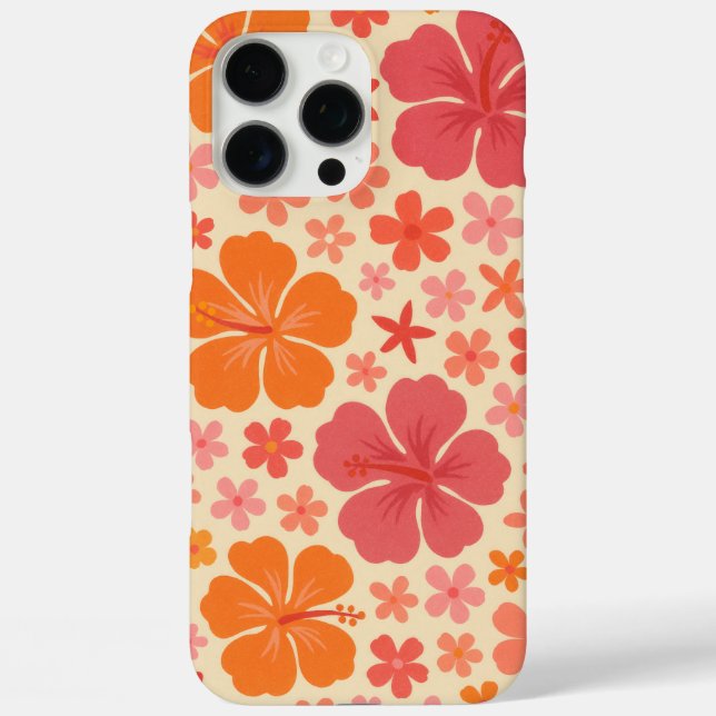 Sixties Hawaiian hibiscus pattern Case-Mate iPhone Case (Back)
