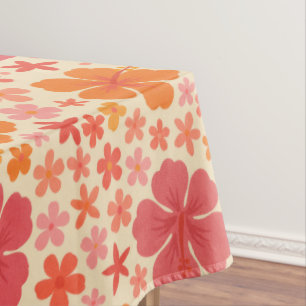 Sixties Hawaiian hibiscus pattern Tablecloth