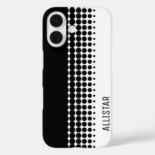 Sixties inspired retro black and white iPhone 16 case
