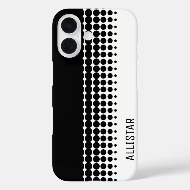 Sixties inspired retro black and white Case-Mate iPhone case (Back)