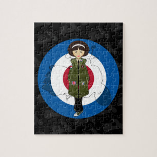 Sixties Mod Girl in Parka with Scooter Puzzle