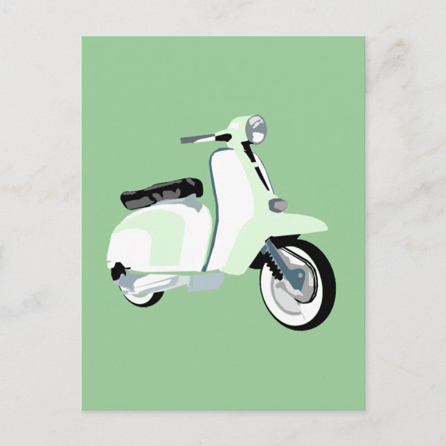Sixties Mod Scooter Postcard (Front)
