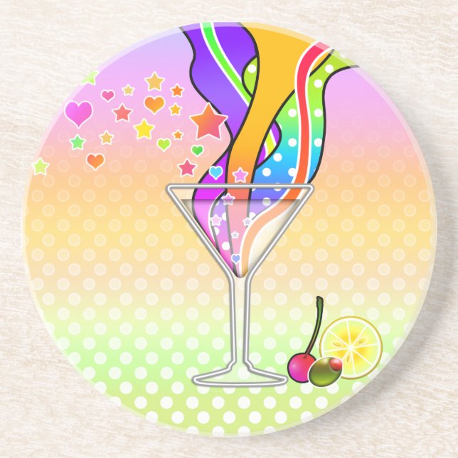 SIXTIES POP ART STYLE MARTINI COASTER (Front)