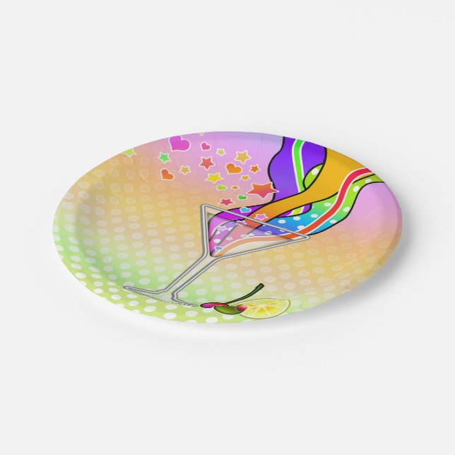 SIXTIES POP ART STYLE MARTINI PAPER PLATE (Angled)