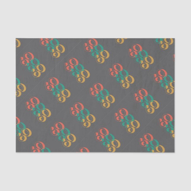 Sixties retro grey tissue paper (Front)