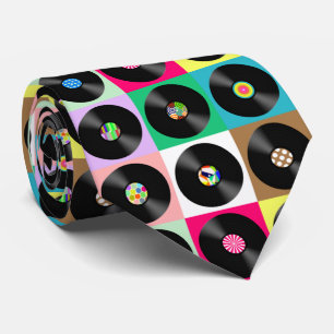 Sixties Retro Vintage Vinyl Record Pop Art Tie