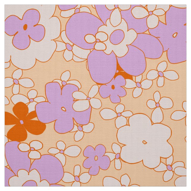 Sixties seamless flower pattern very retro! fabric (Swatch)