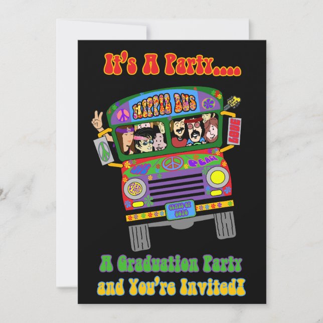 Sixties Theme Graduation Invitation (Front)